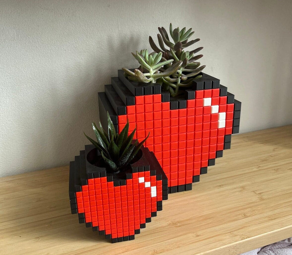 Heart Decorative Plant Pot | Retro Cozy Gaming | Valentines day gift| Cute Planter