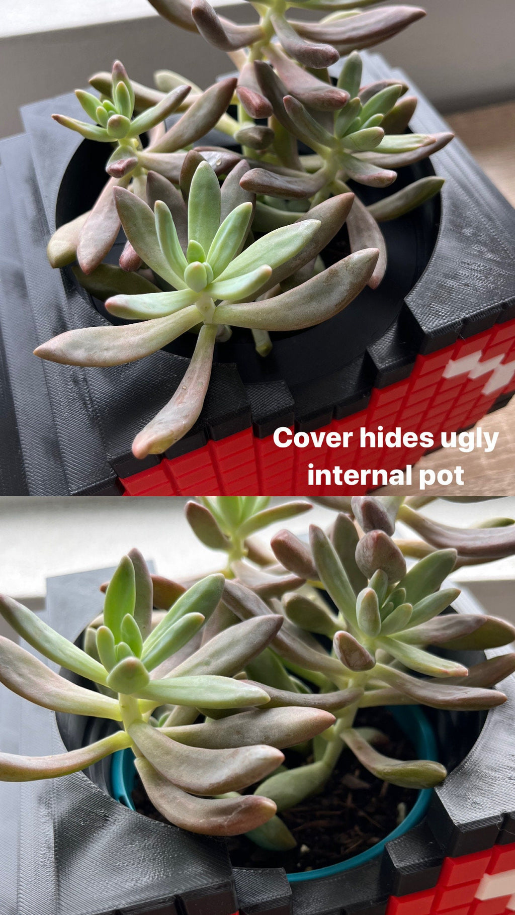 Heart Decorative Plant Pot | Retro Cozy Gaming | Valentines day gift| Cute Planter