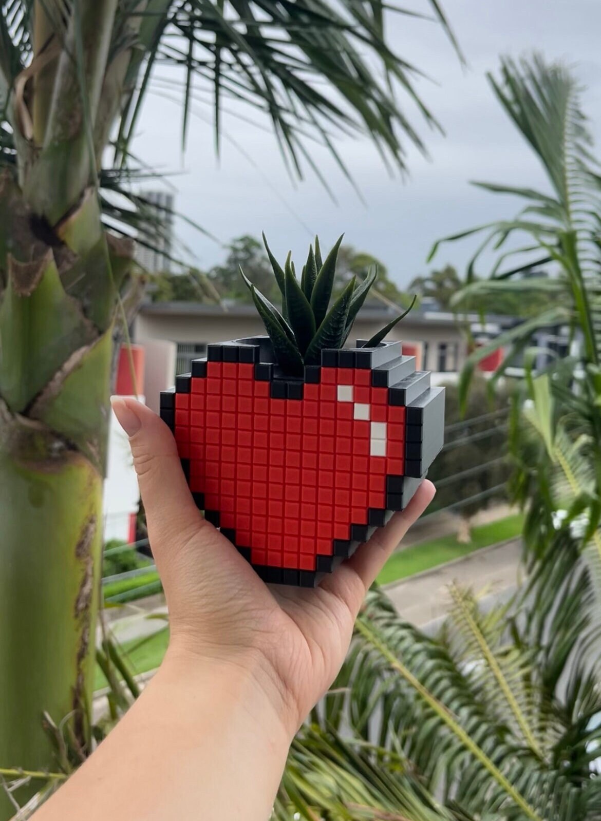 Heart Decorative Plant Pot | Retro Cozy Gaming | Valentines day gift| Cute Planter