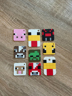 Minecraft Pixel Keychains | Retro Cozy Gaming Colourful | Kids videogame gift | Cute keyring accessory | Cool School bag accessory