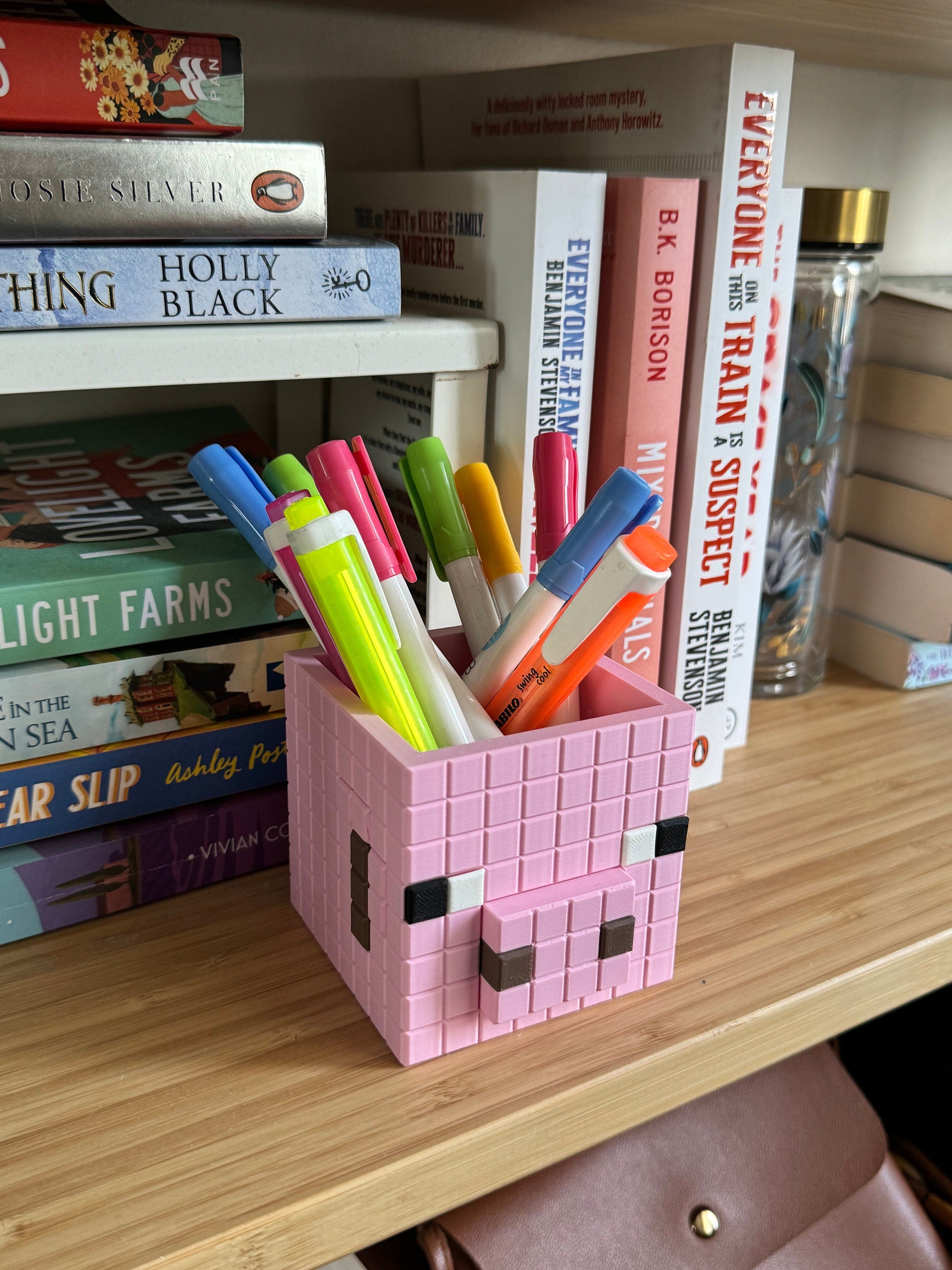 Minecraft Stationary Holders OR Decorative Plant Pot - Cow, Pig, Sheep | Retro Cozy Gaming | Kids videogame gift | Cute Office Table Decor