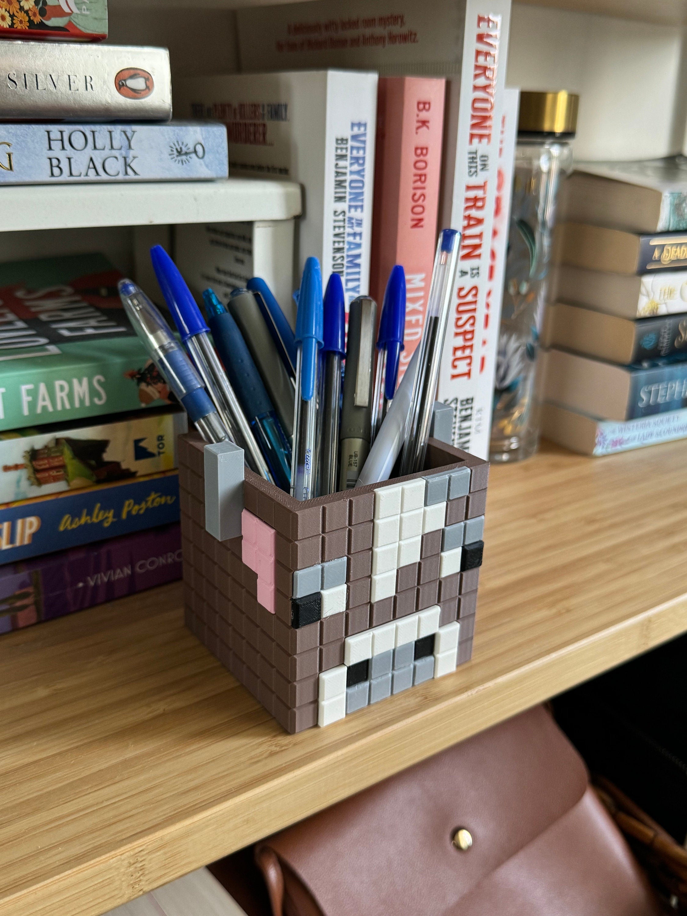 Minecraft Stationary Holders OR Decorative Plant Pot - Cow, Pig, Sheep | Retro Cozy Gaming | Kids videogame gift | Cute Office Table Decor
