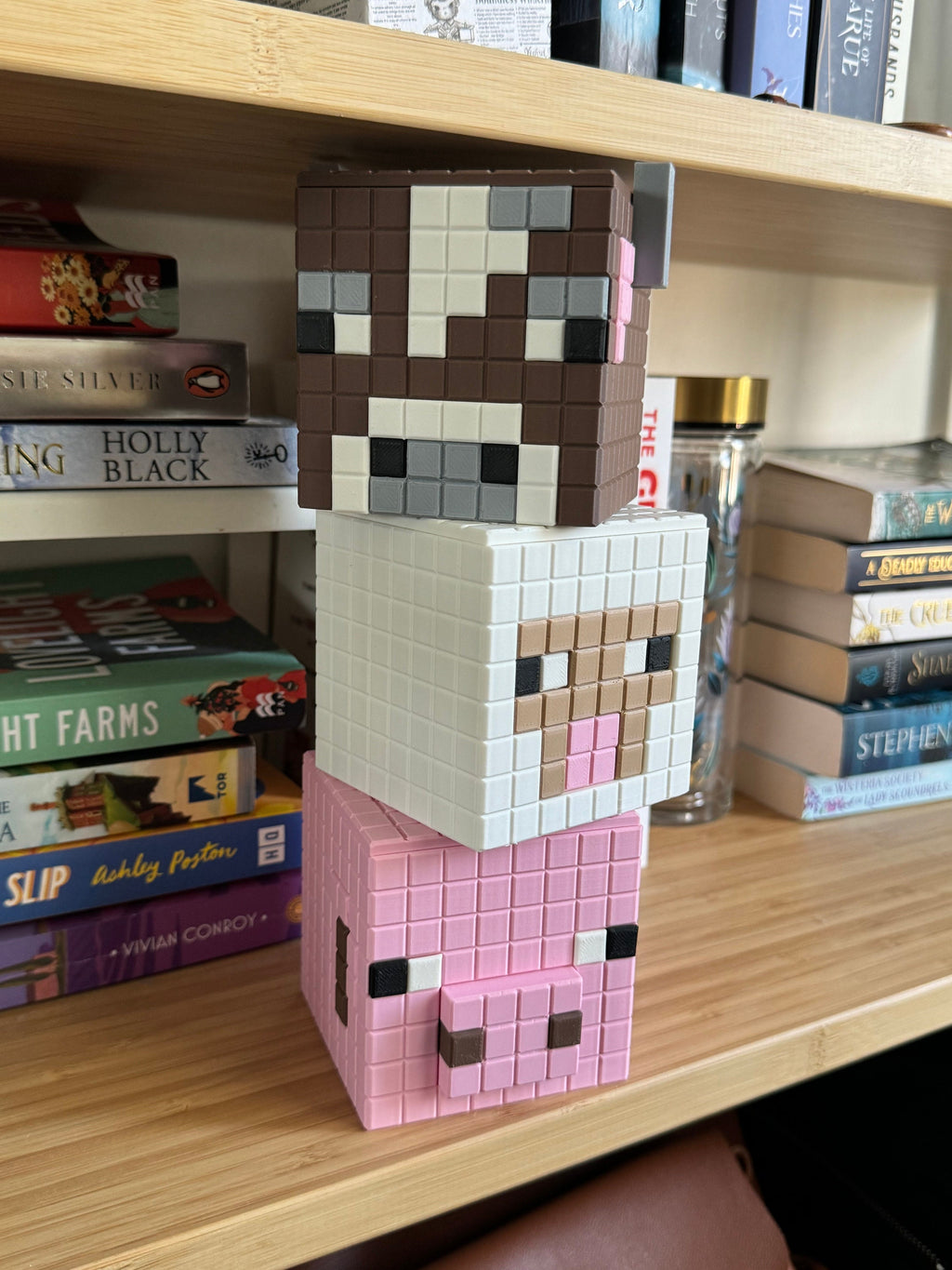 Minecraft Stationary Holders OR Decorative Plant Pot - Cow, Pig, Sheep | Retro Cozy Gaming | Kids videogame gift | Cute Office Table Decor