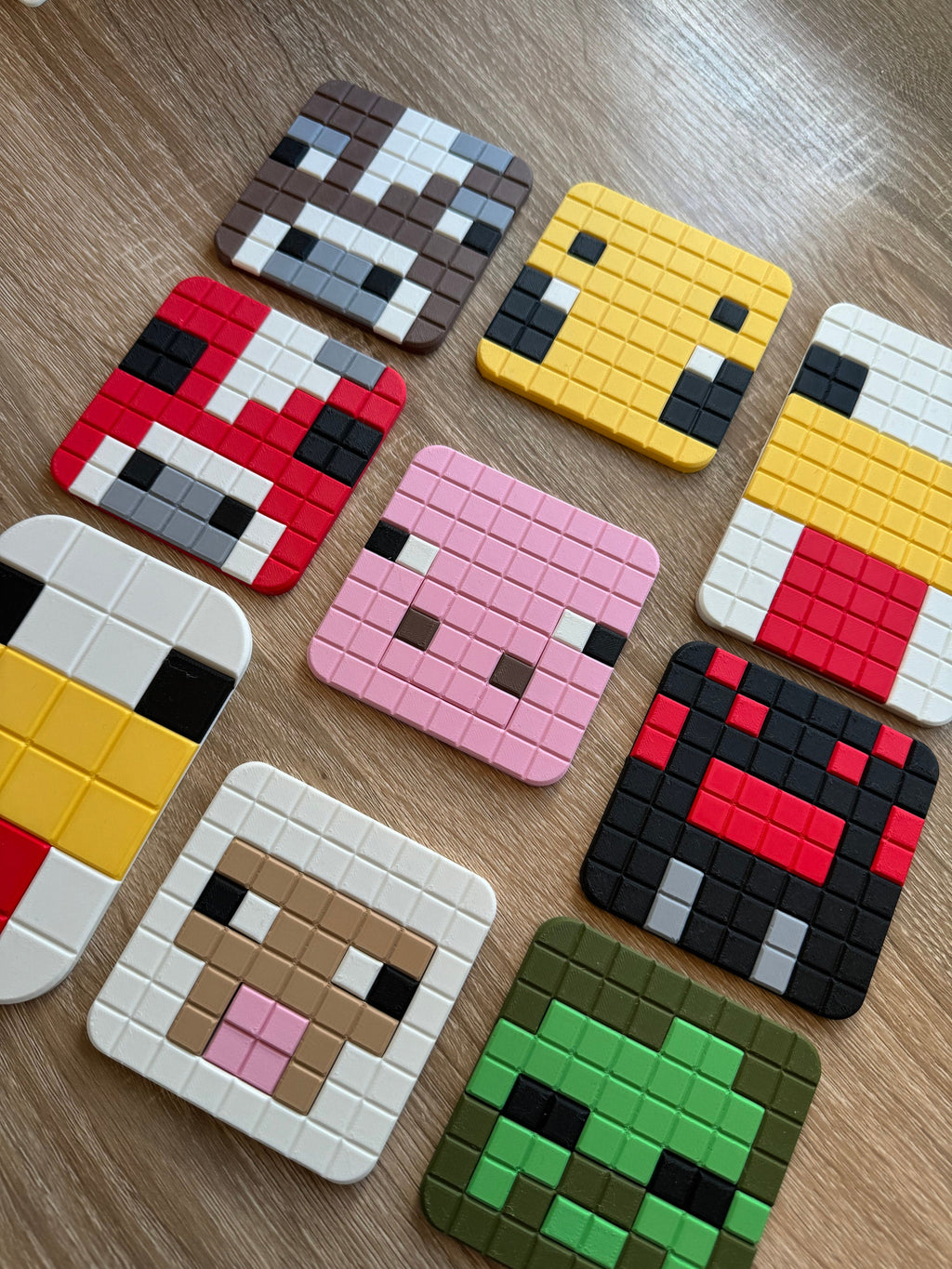 Minecraft Coasters | Retro Cozy Gaming | Kids videogame gift | Cute Dinner Decor