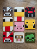 Minecraft Coasters | Retro Cozy Gaming | Kids videogame gift | Cute Dinner Decor