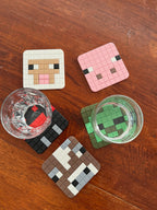 Minecraft Coasters | Retro Cozy Gaming | Kids videogame gift | Cute Dinner Decor