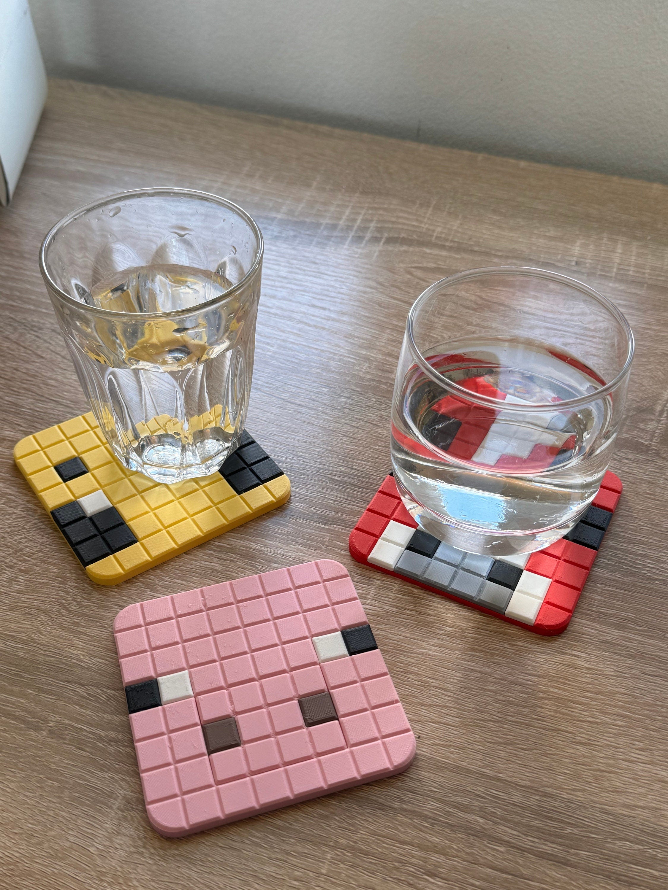 Minecraft Coasters | Retro Cozy Gaming | Kids videogame gift | Cute Dinner Decor