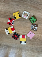 Minecraft Pixel Keychains | Retro Cozy Gaming Colourful | Kids videogame gift | Cute keyring accessory | Cool School bag accessory
