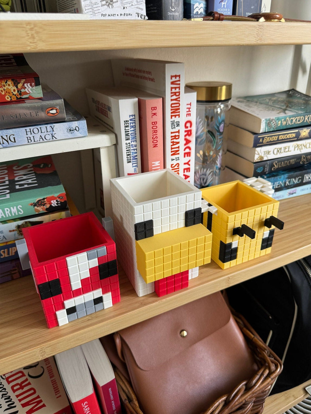 Minecraft Stationary Holders OR Decorative Plant Pot - Chicken, Bee, Mooshroom Cow | Cozy Gaming | Kids Videogame Gift | Office Table Decor