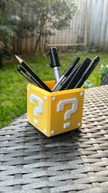 Mario Question Block Stationary Holder: Gaming Desk Decor