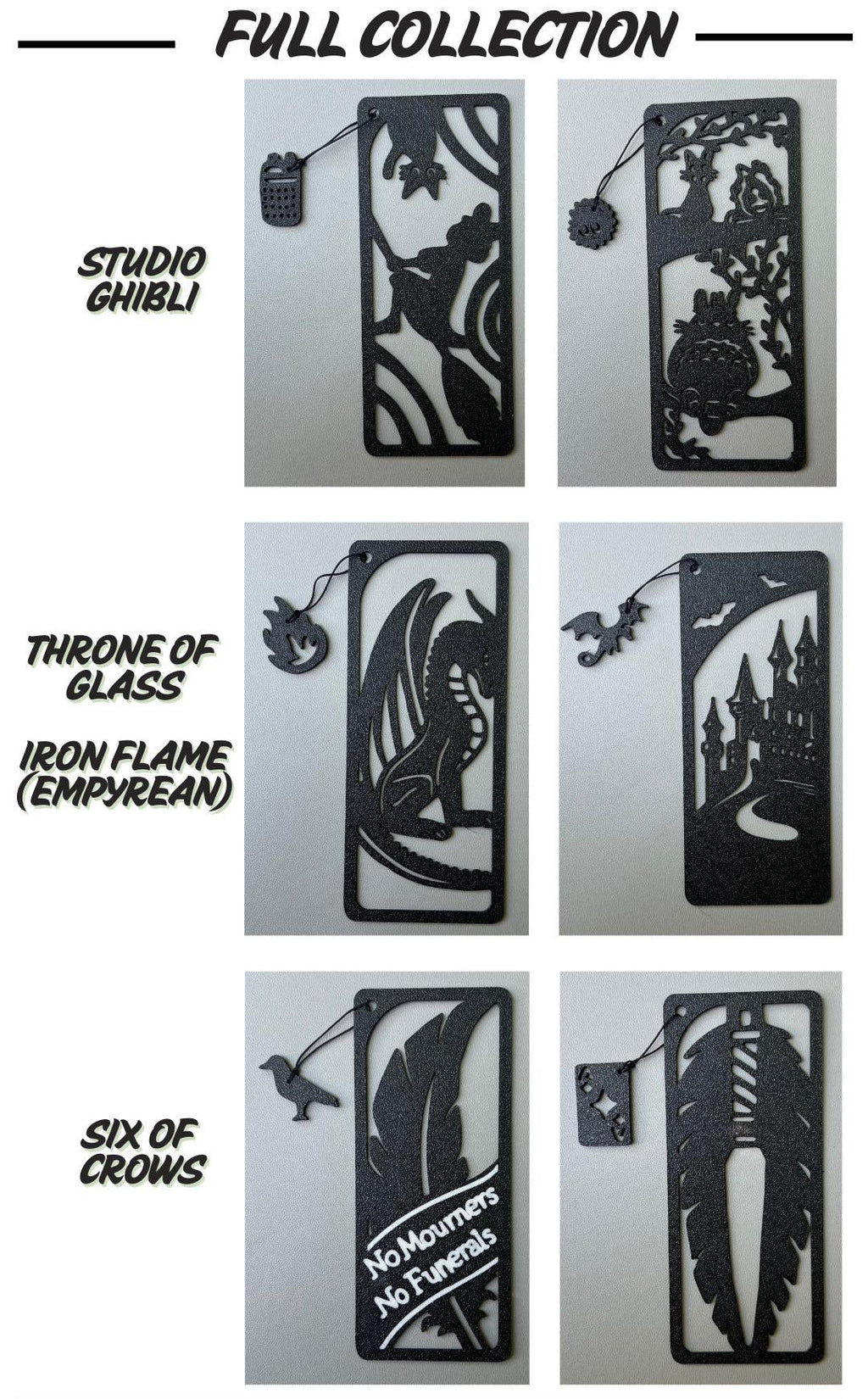 Six of Crows Bookmark with Charm - Gishaverse Fantasy Decor