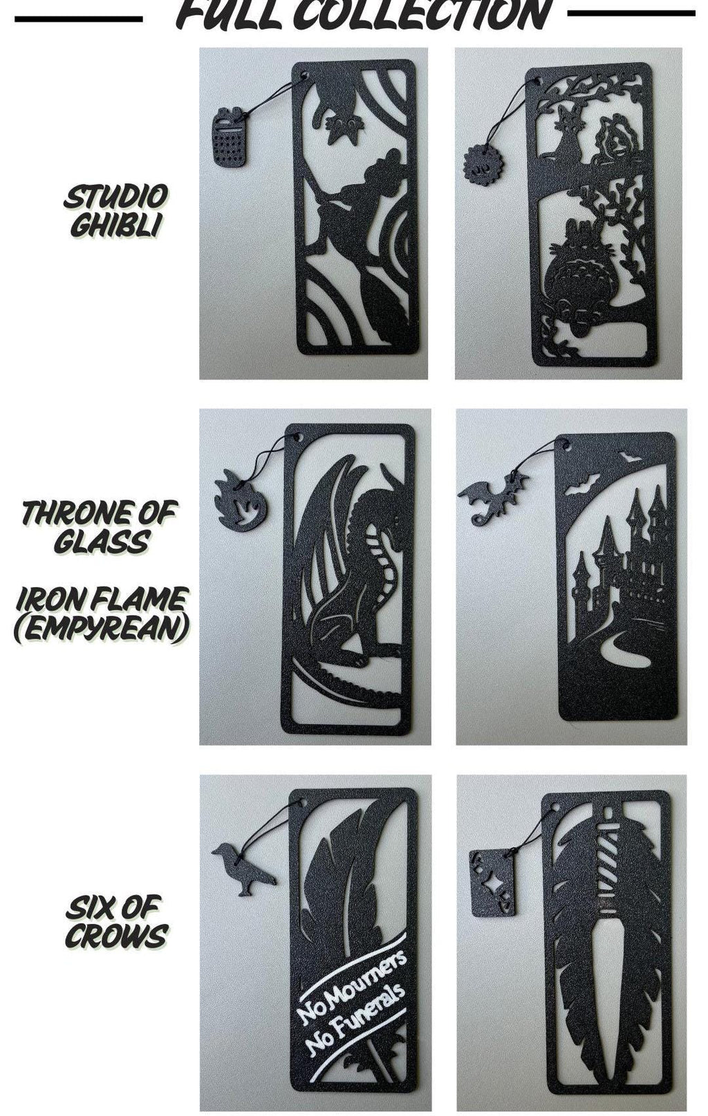 Studio Ghibli Bookmark with Charm - Totoro Kiki Spirited Away