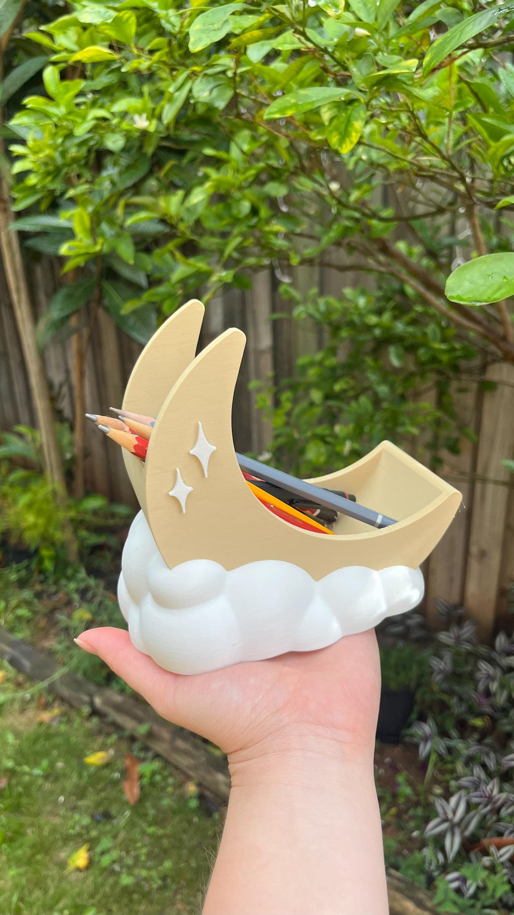 Luna Moon Desk Organizer: Makeup Brush Holder