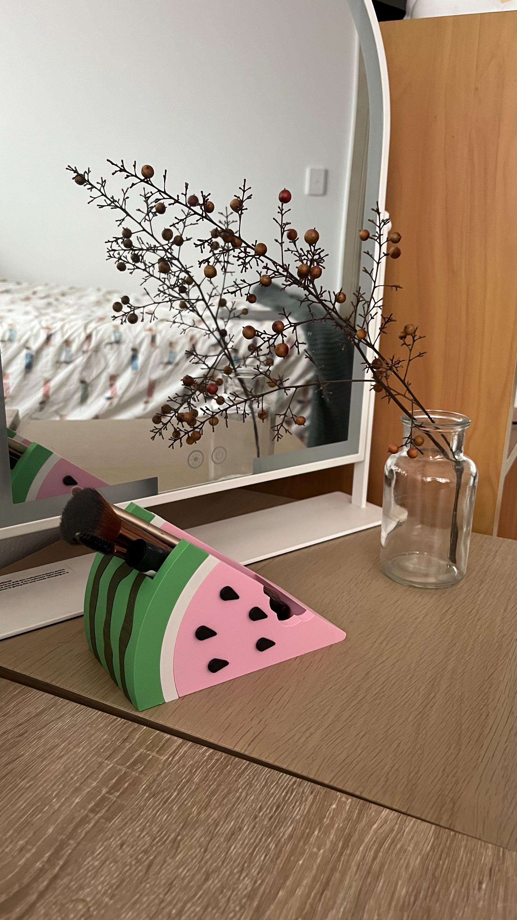 Watermelon Desk Organizer: Pen & Makeup Brush Holder