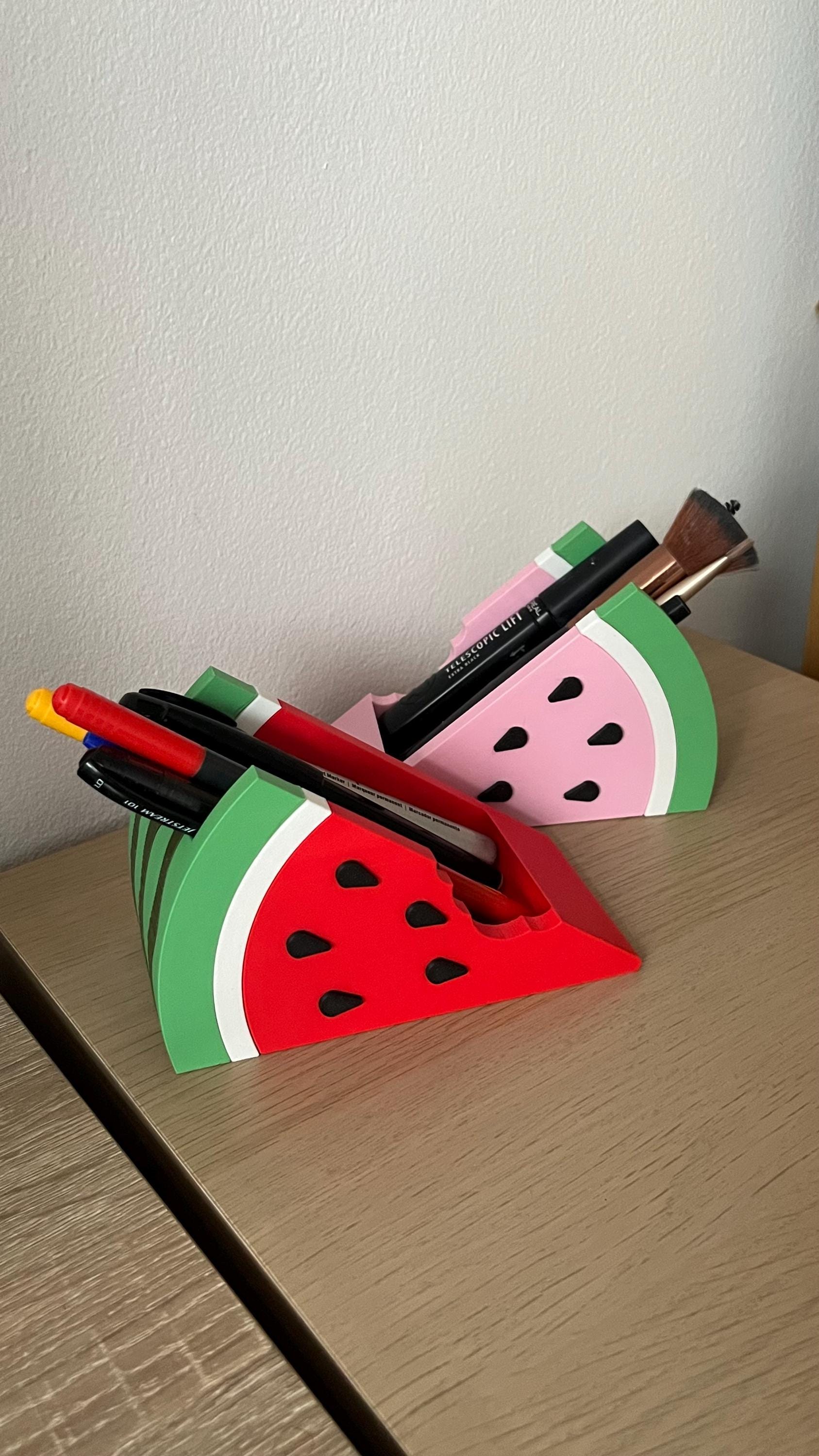 Watermelon Desk Organizer: Pen & Makeup Brush Holder