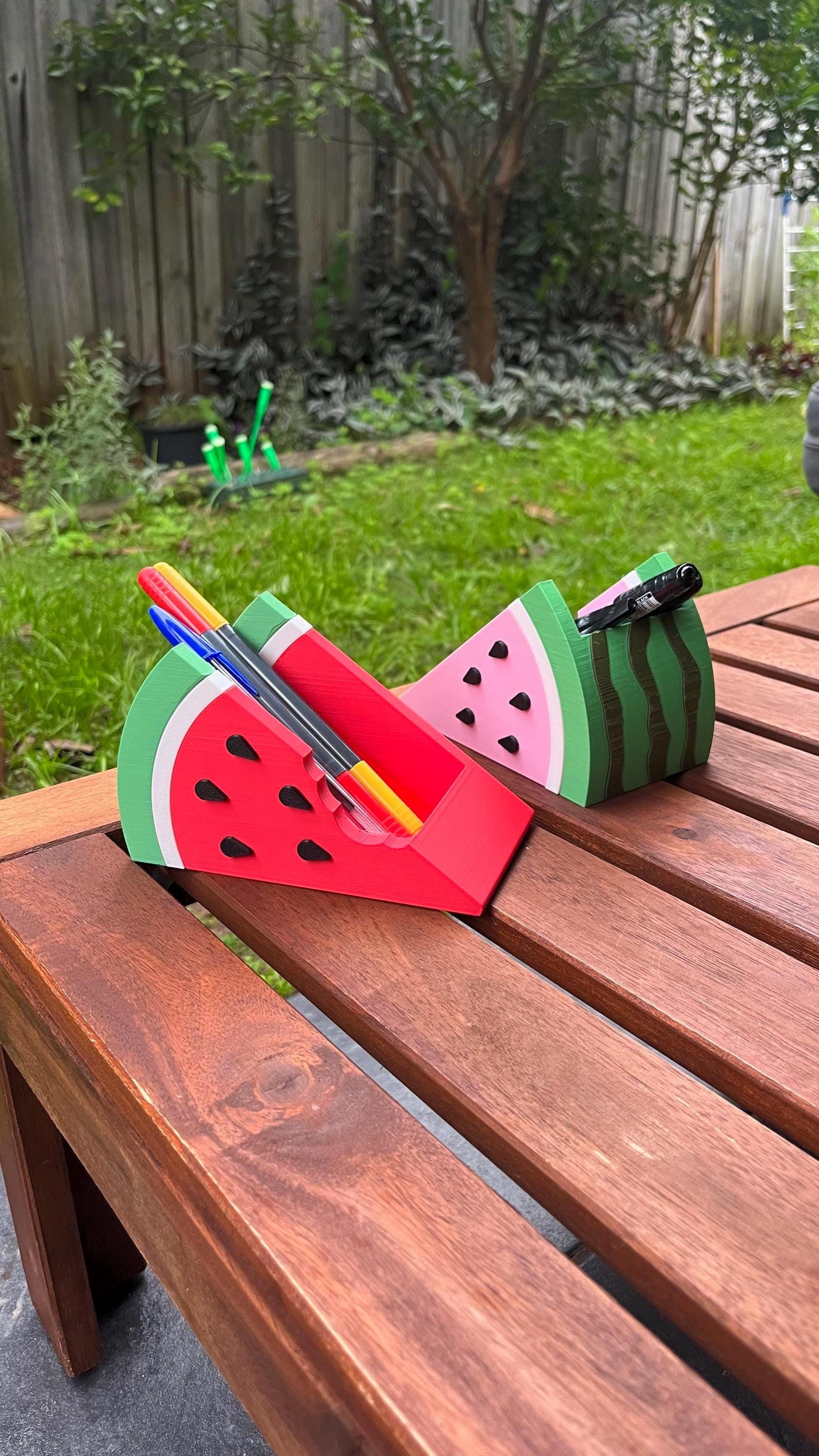 Watermelon Desk Organizer: Pen & Makeup Brush Holder
