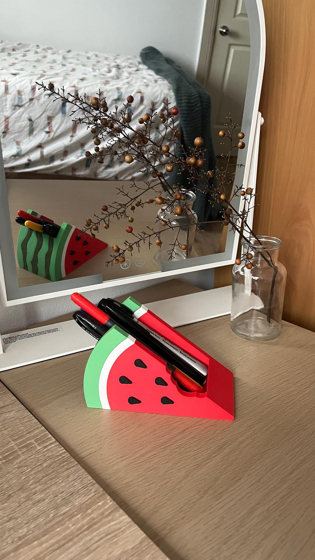 Watermelon Desk Organizer: Pen & Makeup Brush Holder