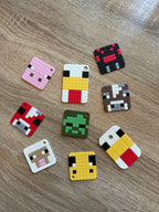 Minecraft Pixel Keychains | Retro Cozy Gaming Colourful | Kids videogame gift | Cute keyring accessory | Cool School bag accessory