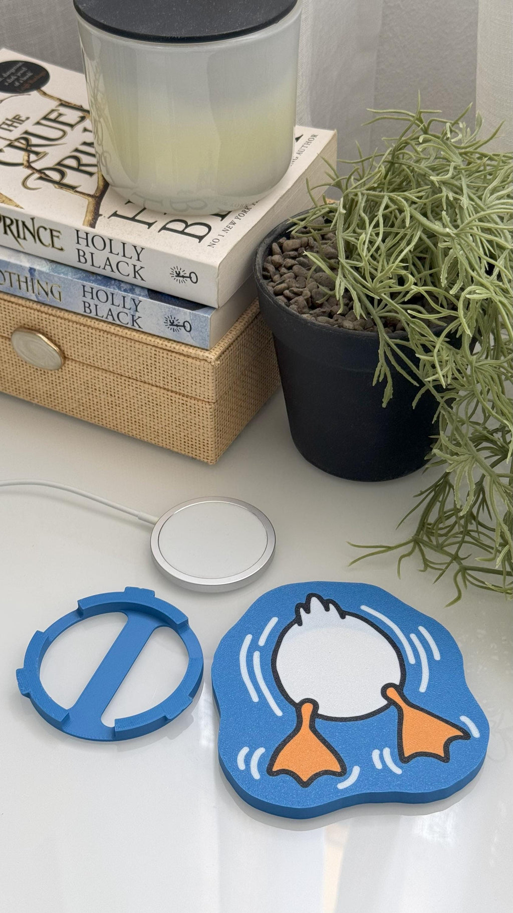 Magsafe Charger Decorative Cover - Goose Butt - Bedside Table