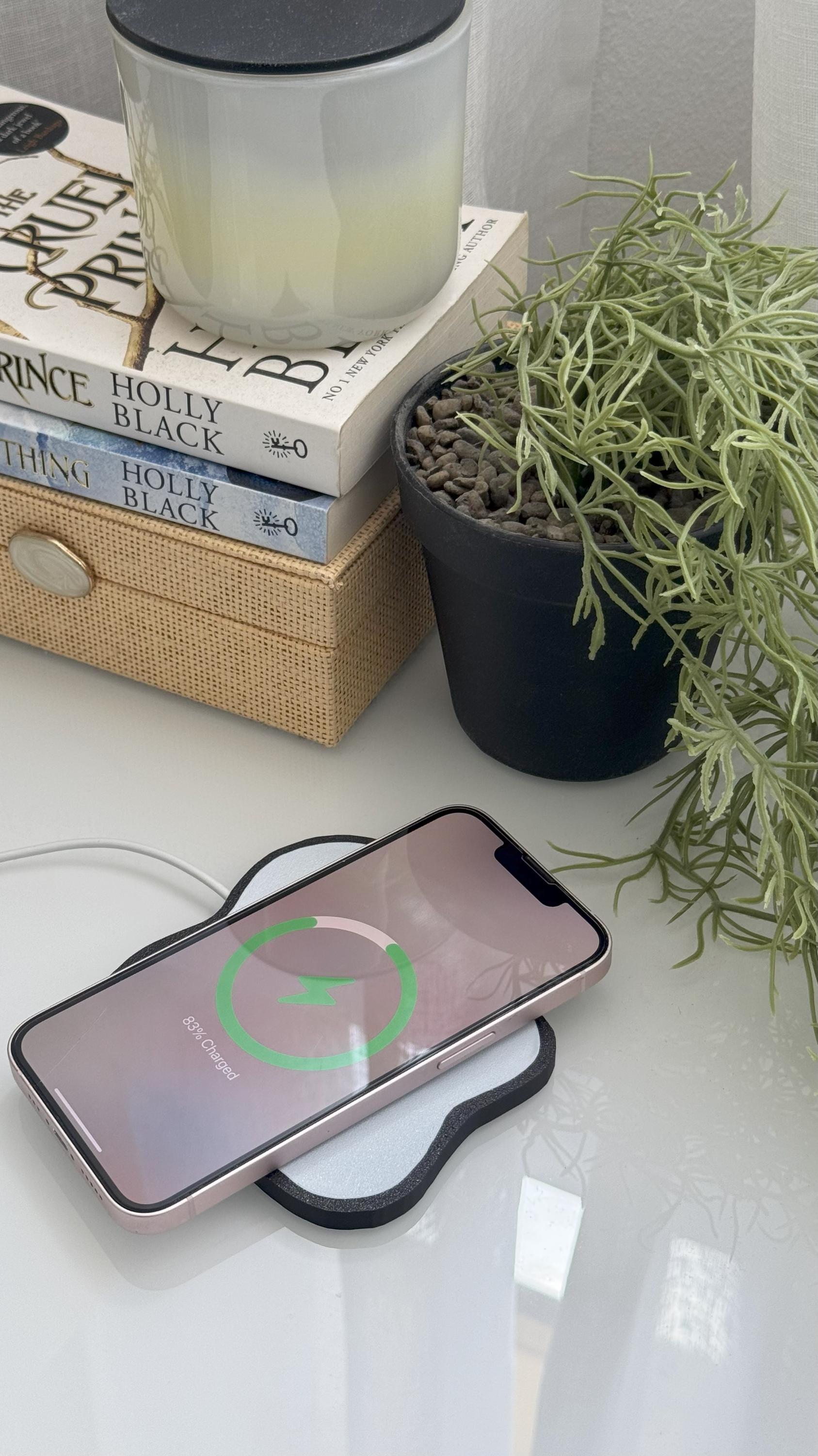 Magsafe Charger Decorative Cover - Egg Splat - Bedside Table