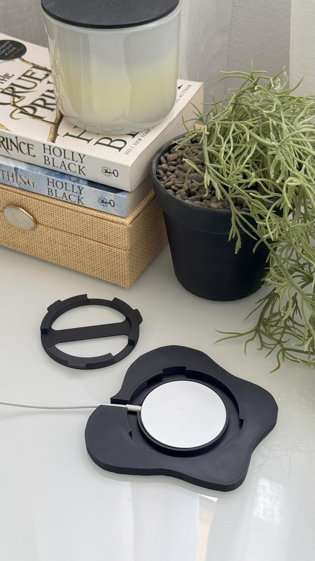 Magsafe Charger Decorative Cover - Egg Splat - Bedside Table