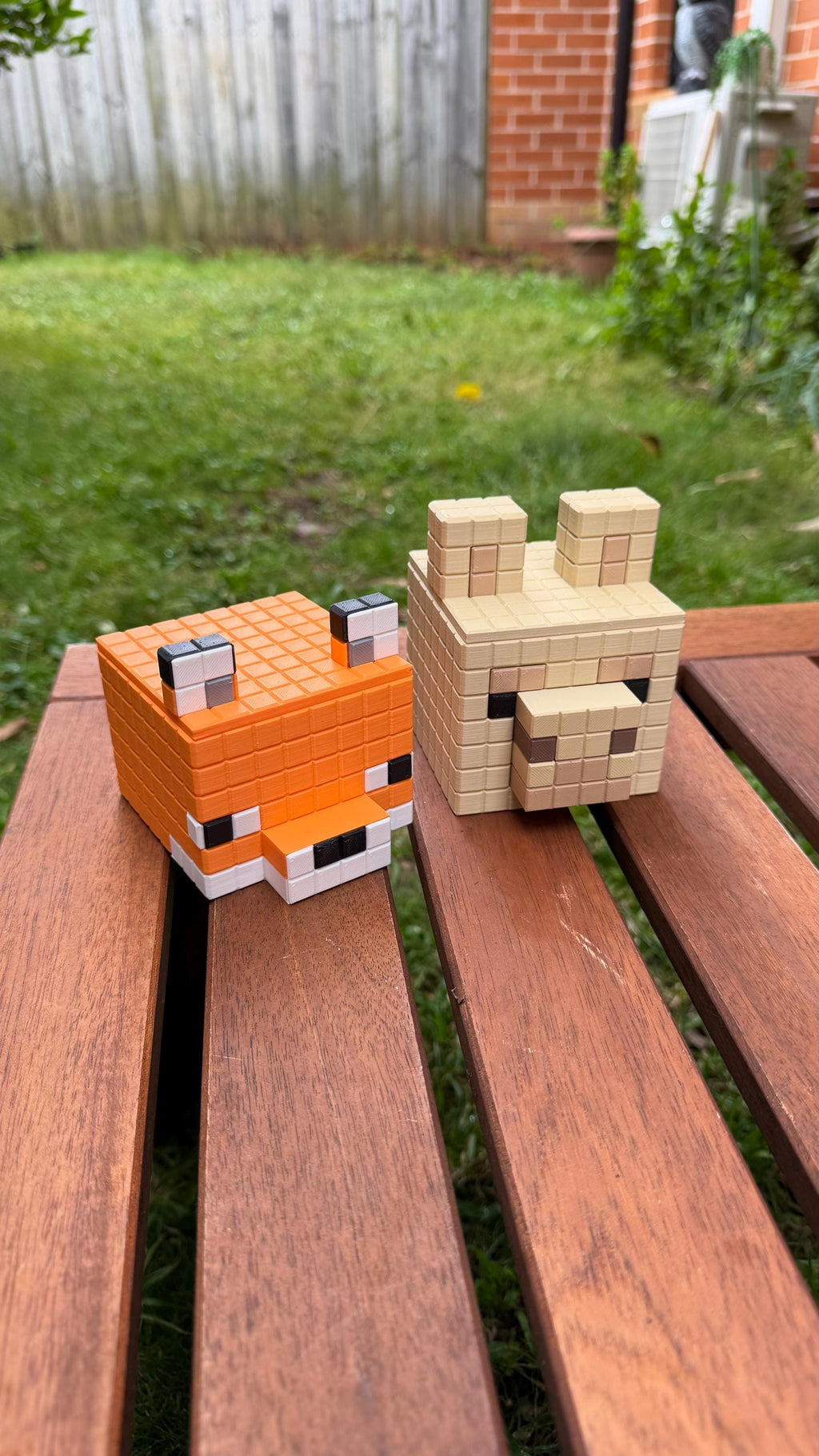 Minecraft Stationary Holders - Llama, Fox - Minecraft Movie Set | Retro Cozy Gaming | Kids videogame gift | Cute Office Table Decor