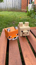 Minecraft Stationary Holders - Llama, Fox - Minecraft Movie Set | Retro Cozy Gaming | Kids videogame gift | Cute Office Table Decor