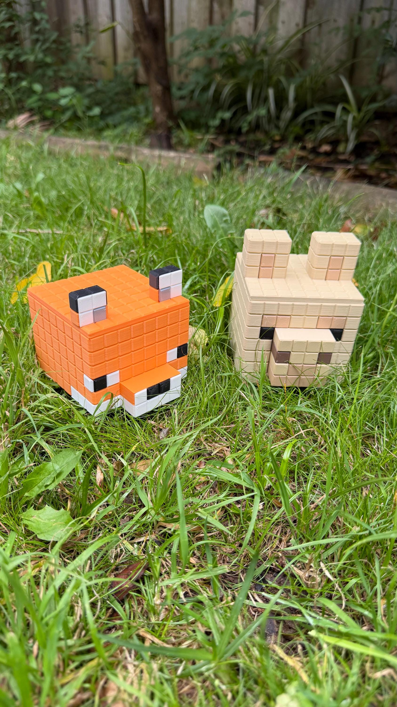 Minecraft Stationary Holders - Llama, Fox - Minecraft Movie Set | Retro Cozy Gaming | Kids videogame gift | Cute Office Table Decor