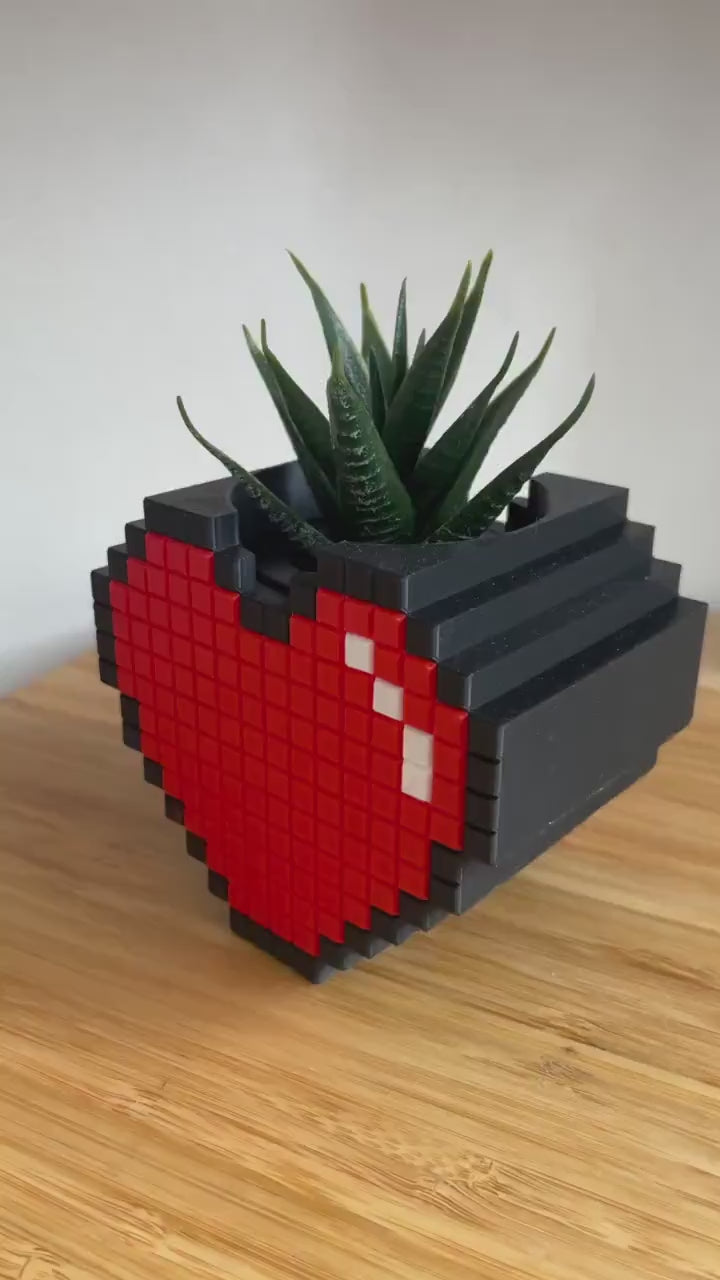 Heart Decorative Plant Pot | Retro Cozy Gaming | Valentines day gift| Cute Planter