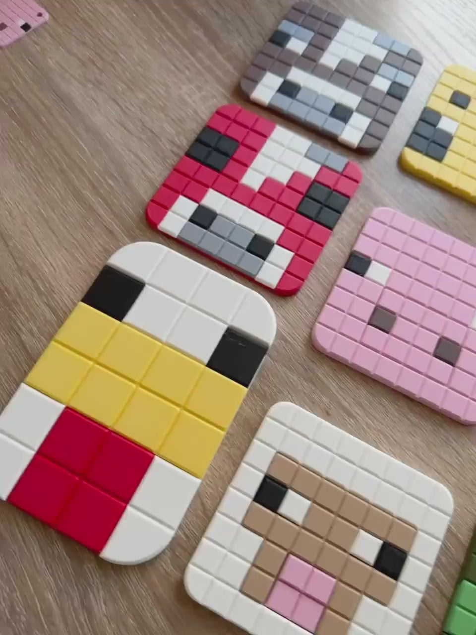 Minecraft Coasters | Retro Cozy Gaming | Kids videogame gift | Cute Dinner Decor