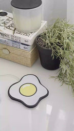Magsafe Charger Decorative Cover - Egg Splat - Bedside Table