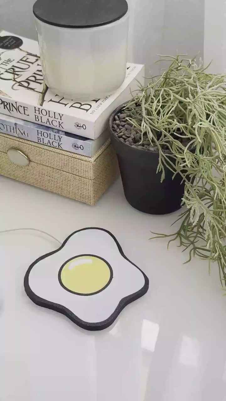 Magsafe Charger Decorative Cover - Egg Splat - Bedside Table