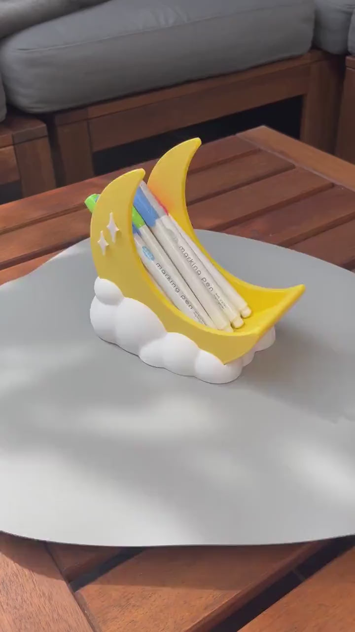 Luna Moon Desk Organizer: Makeup Brush Holder