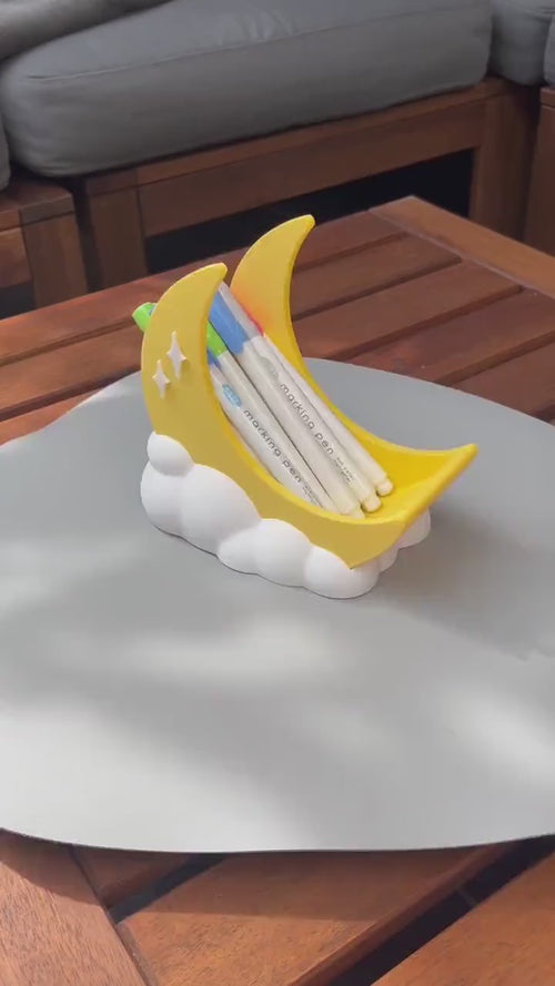 Luna Moon Desk Organizer: Makeup Brush Holder